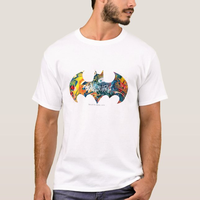 Batman Logo Neon/80s Graffiti T-Shirt (Front)