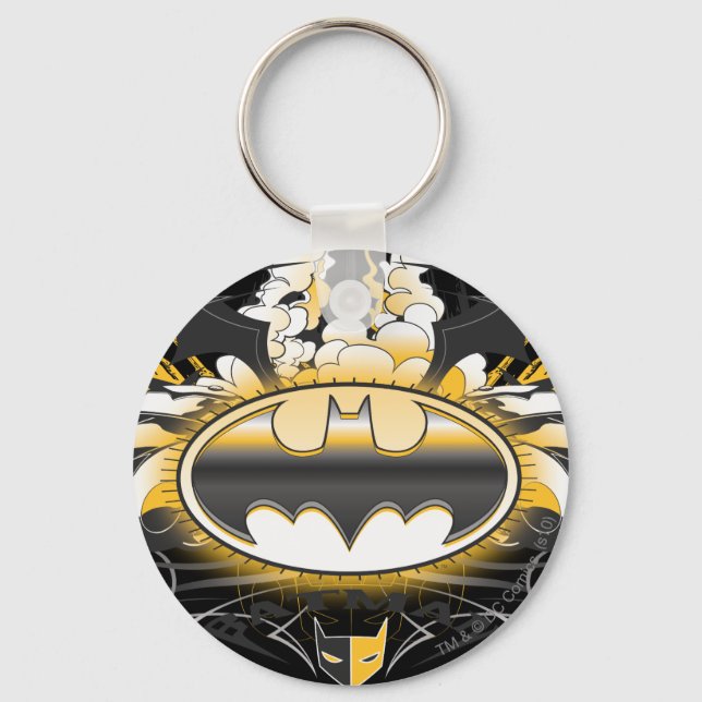 Batman Logo with Cars Key Ring (Front)