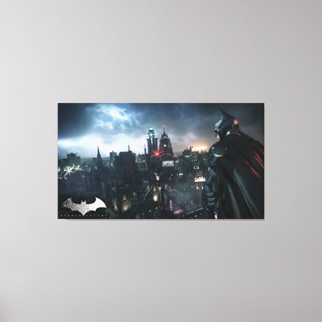 Batman Looking Over City Canvas Print (Front)