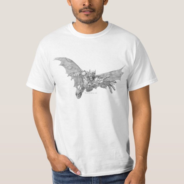 Batman Lunging Forward Drawing 2 T-Shirt (Front)
