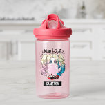 Batman | Mad Love Harley Quinn | Add Your Name Water Bottle<br><div class="desc">Check out this Harley Quinn comic book art of her blowing bubble gum with the words "Mad Love" written overhead with hearts and stars.</div>