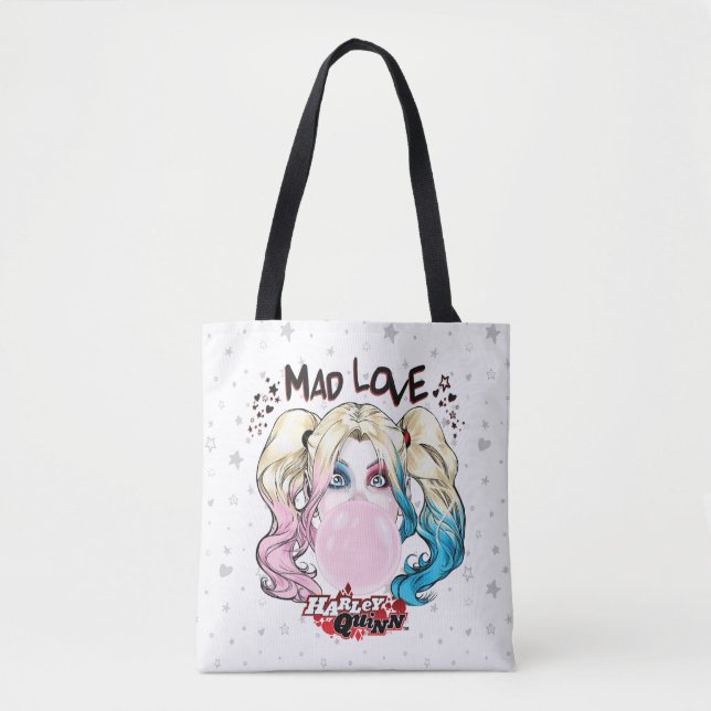 Batman | Mad Love Harley Quinn Chewing Bubble Gum Tote Bag (Front)