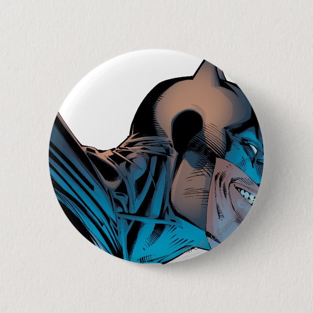 Batman - Masked Head from Below 6 Cm Round Badge (Front)