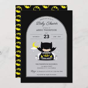 Batman - Moon and Stars Baby Shower Invitation