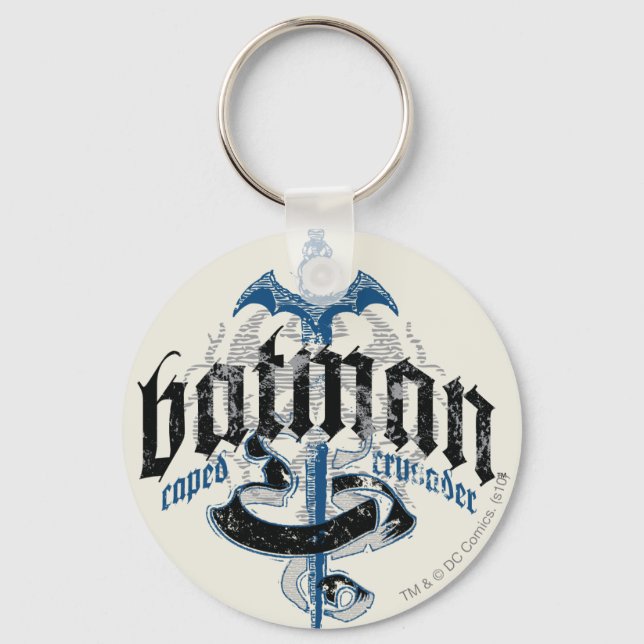 Batman | Name with Sword Logo Key Ring (Front)