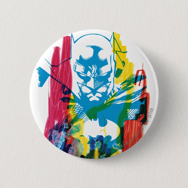 Batman Neon Marker Collage 6 Cm Round Badge (Front)