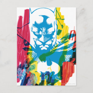 Batman Neon Marker Collage Postcard