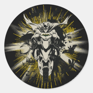 Batman on Bike Classic Round Sticker