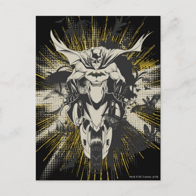 Batman on Bike Postcard (Front)