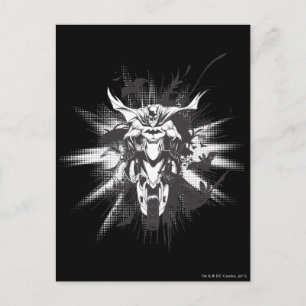 Batman on bike with bats postcard