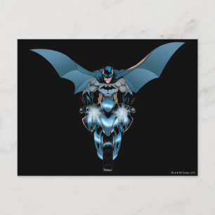 Batman on bike with cape postcard
