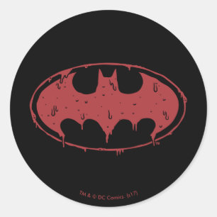 Batman   Oozing Red Bat Logo Classic Round Sticker