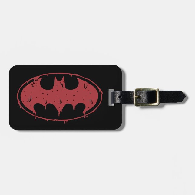 Batman | Oozing Red Bat Logo Luggage Tag (Front Horizontal)