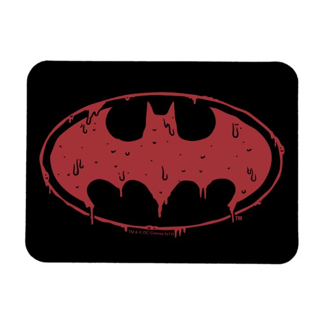 Batman | Oozing Red Bat Logo Magnet (Horizontal)