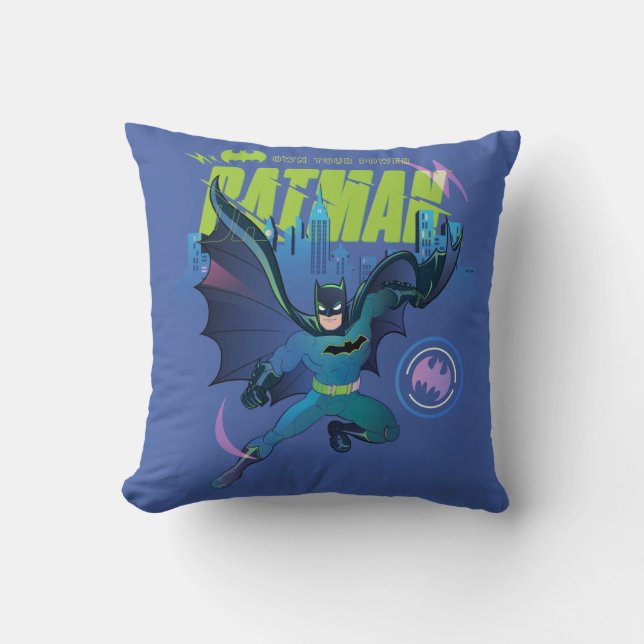 Batman "Own Your Power" City Graphic Cushion (Front)