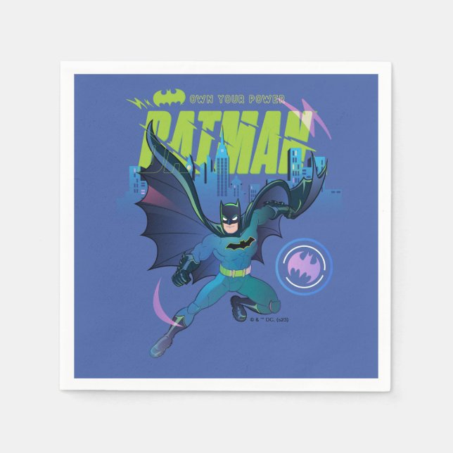 Batman "Own Your Power" City Graphic Napkin (Front)