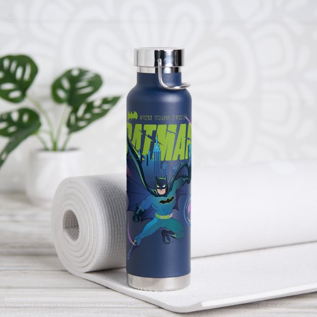 Batman "Own Your Power" City Graphic Water Bottle (Yoga)