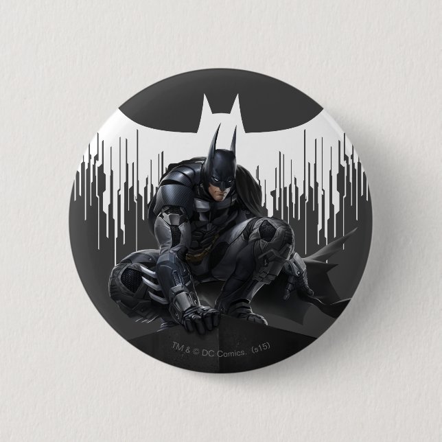 Batman Perched on a Pillar 6 Cm Round Badge (Front)