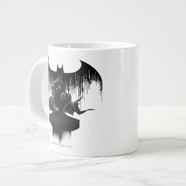 Batman Perched on a Pillar Large Coffee Mug (Front Left)