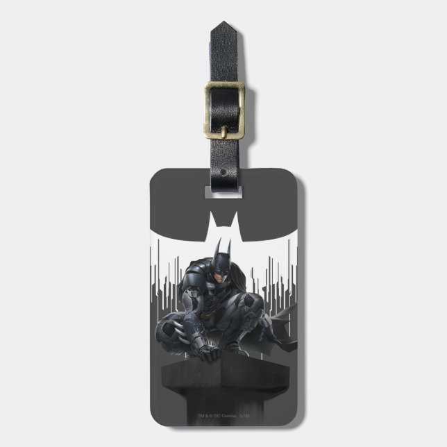 Batman Perched on a Pillar Luggage Tag (Front Vertical)