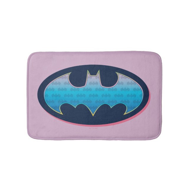 Batman | Pink & Blue Symbol Bath Mat (Front)