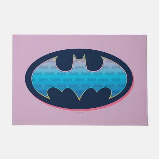 Batman | Pink & Blue Symbol Doormat (Front)