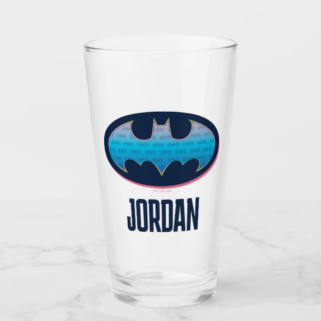 Batman | Pink & Blue Symbol Glass (Front)