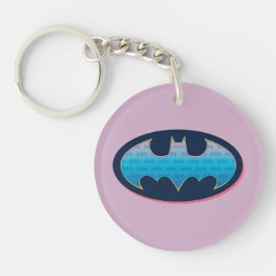Batman Pink & Blue Symbol Key Ring