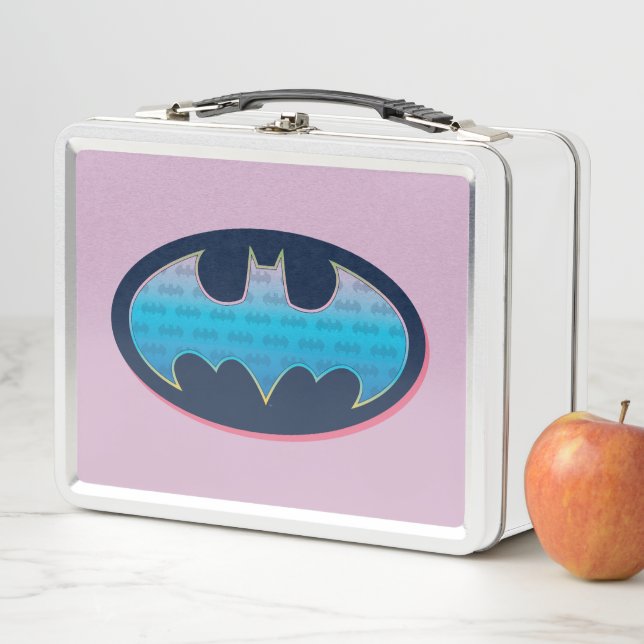Batman | Pink & Blue Symbol Metal Lunch Box (In Situ)