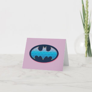Batman   Pink & Blue Symbol Note Card