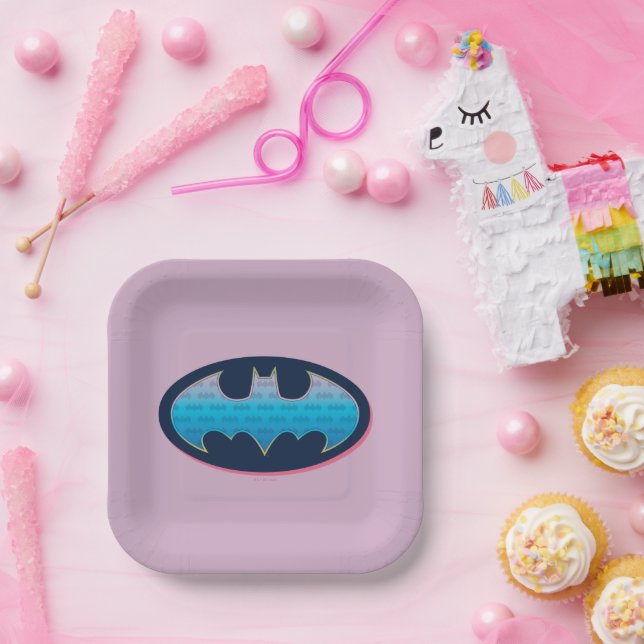 Batman | Pink & Blue Symbol Paper Plate (Party)