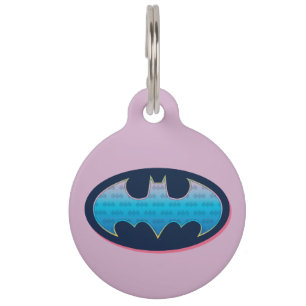 Batman   Pink & Blue Symbol Pet Tag