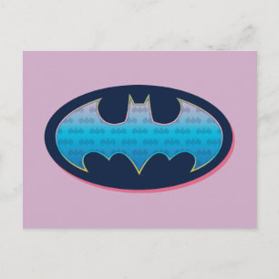 Batman Pink & Blue Symbol Postcard