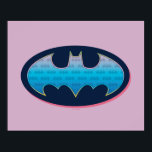 Batman | Pink & Blue Symbol Poster<br><div class="desc">Check out this Batman Symbol in cool neon colors!</div>