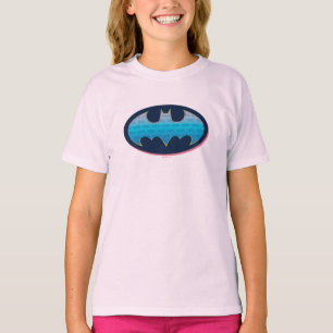 Batman   Pink & Blue Symbol T-Shirt