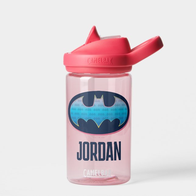 Batman | Pink & Blue Symbol Water Bottle (Left)