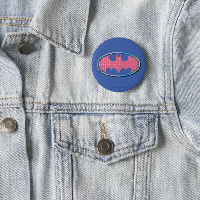 Batman | Pink Polka Dot Logo 6 Cm Round Badge (In Situ)