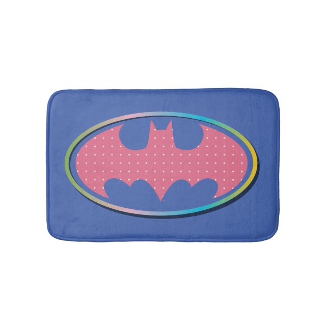 Batman | Pink Polka Dot Logo Bath Mat (Front)