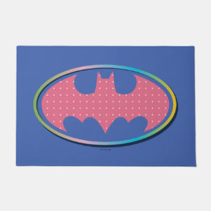 Batman   Pink Polka Dot Logo Doormat