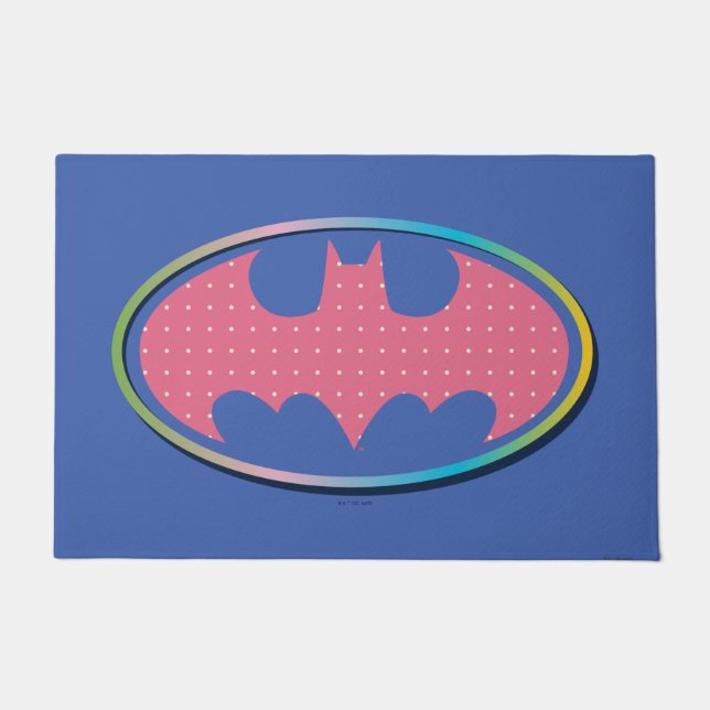 Batman | Pink Polka Dot Logo Doormat (Front)