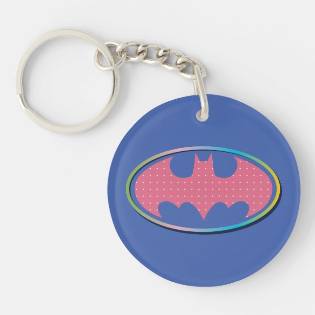Batman | Pink Polka Dot Logo Key Ring (Front)