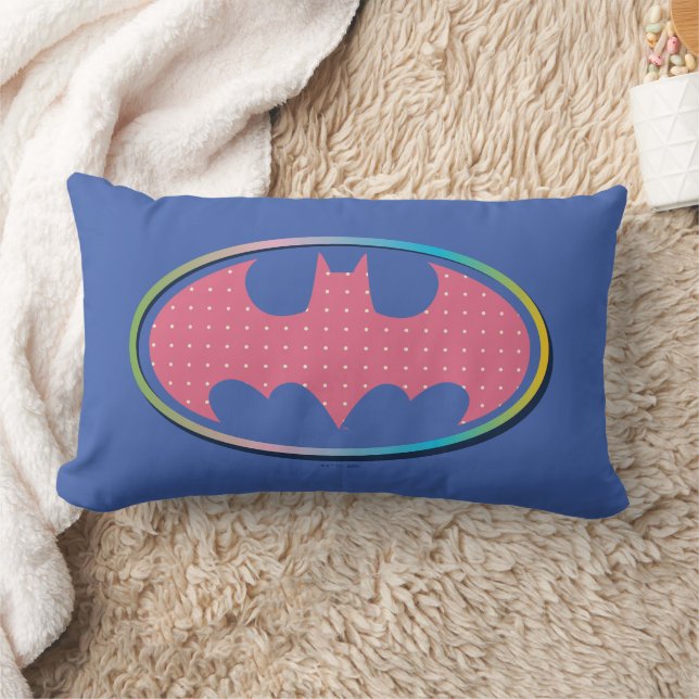 Batman | Pink Polka Dot Logo Lumbar Cushion (Blanket)