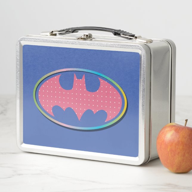 Batman | Pink Polka Dot Logo Metal Lunch Box (In Situ)