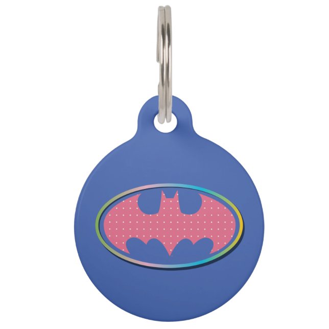 Batman | Pink Polka Dot Logo Pet Tag (Front)