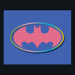 Batman | Pink Polka Dot Logo Poster<br><div class="desc">Check out this Batman Symbol in cool neon colours!</div>