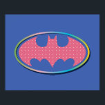 Batman | Pink Polka Dot Logo Poster<br><div class="desc">Check out this Batman Symbol in cool neon colors!</div>