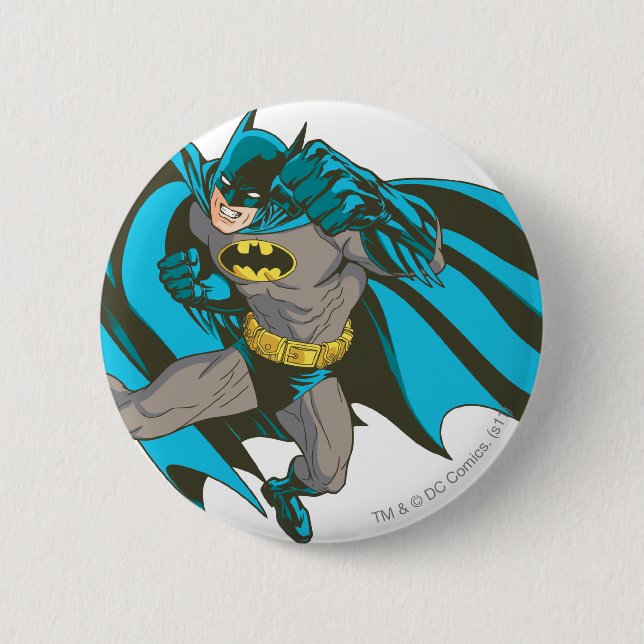 Batman Punching 1 6 Cm Round Badge (Front)