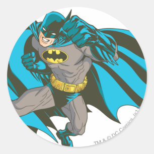 Batman Punching 1 Classic Round Sticker