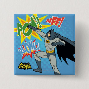 Batman Punching Graphic 15 Cm Square Badge