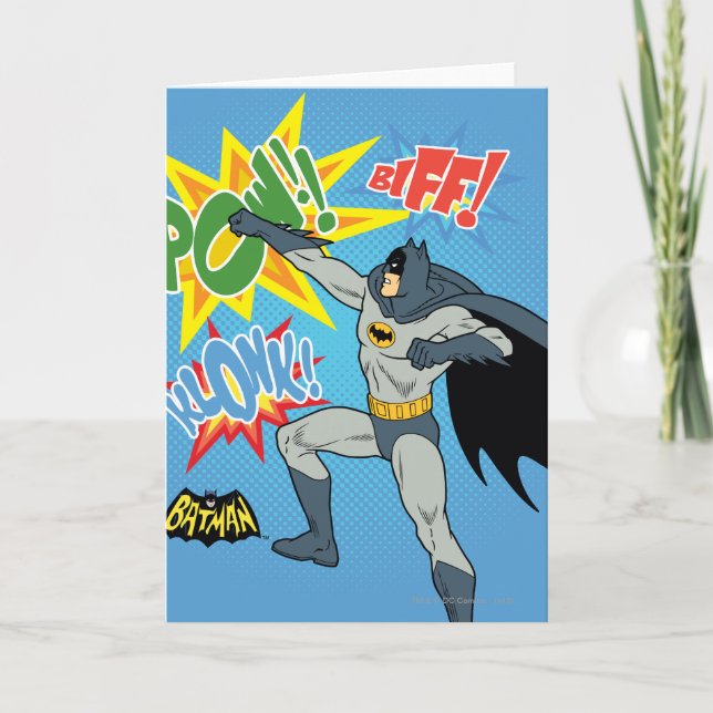 Batman Punching Graphic Card (Front)